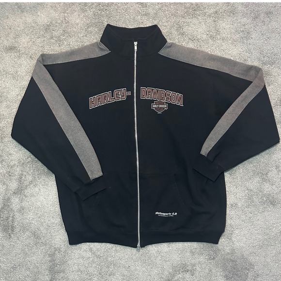 Harley-Davidson Other - Harley Davidson Zip Up Sweatshirt Mens Large Black 2008 Motosports GP Quebec